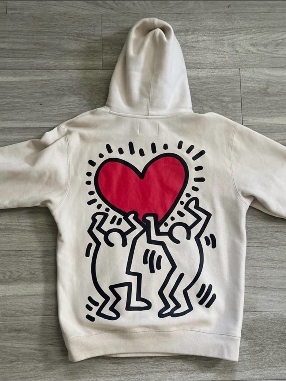 Keith Haring x Shoe Palace Beige Hoodie Size Medium